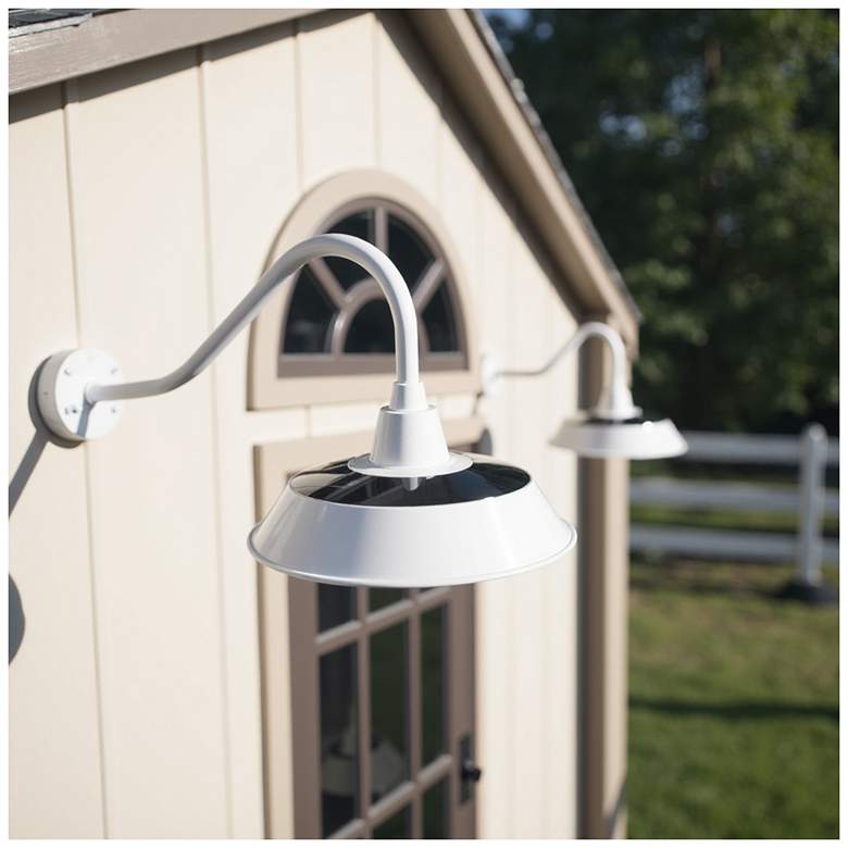 Image 5 White Solar Barn Light with LED Bulb more views