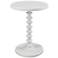 White Spindle Round Accent Table