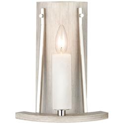 White Stone 12&quot; High 1-Light Sconce - Polished Nickel