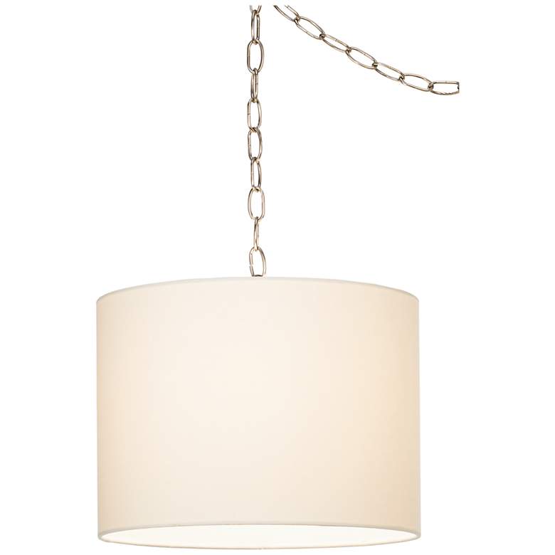 Image 1 White Swag Style Plug-In Chandelier
