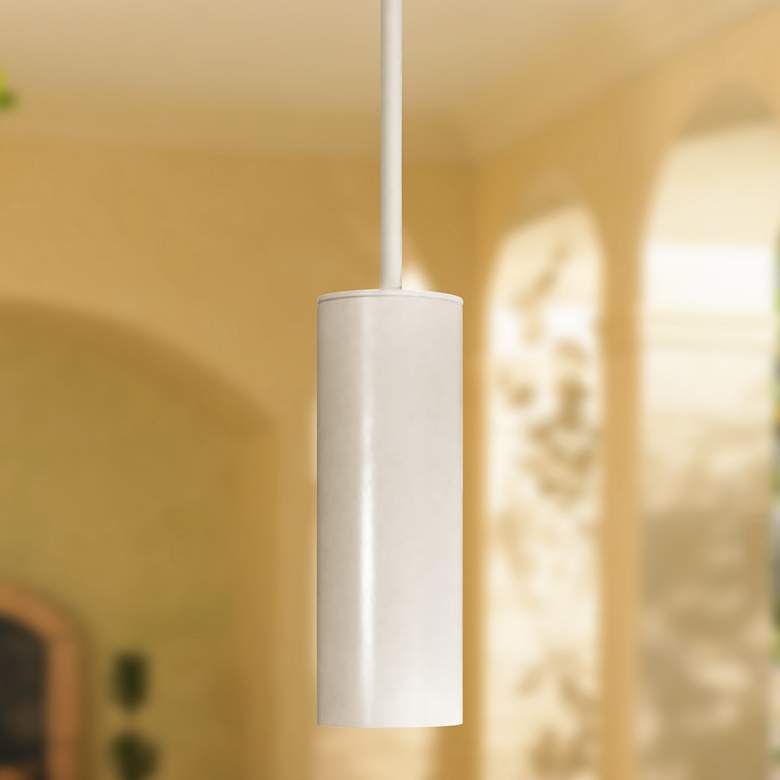 Image 1 White Texture Tube 21 1/2" High LED Outdoor Hanging Light