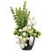 White Tulip and Green Apple 35" High Faux Flowers in Vase