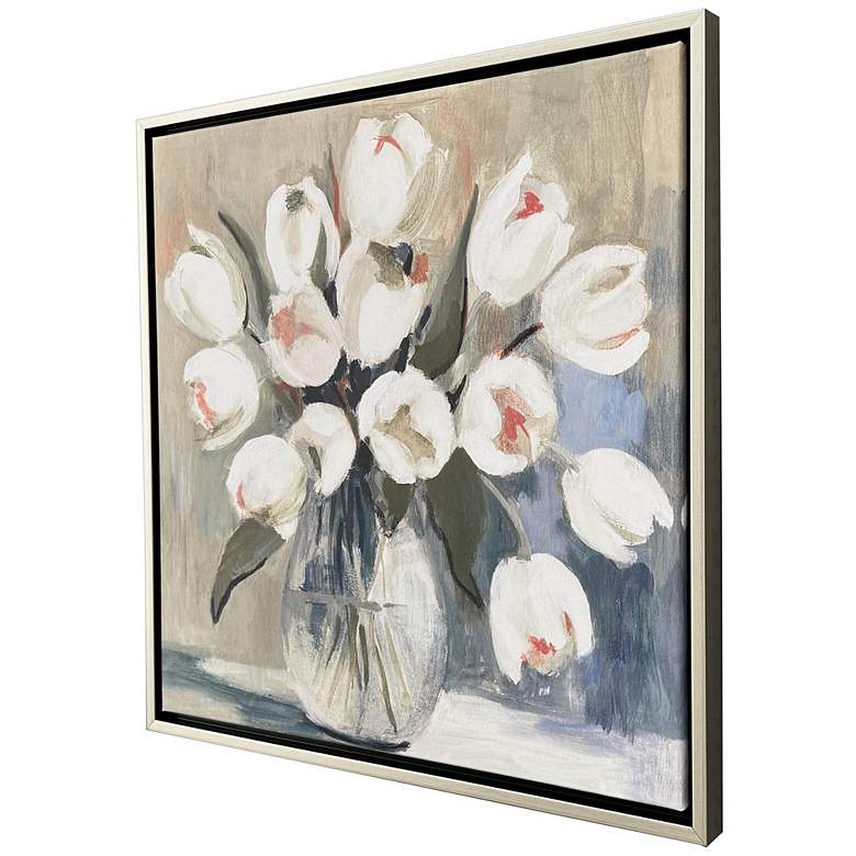 Image 2 White Tulips 30"W x 30"H Transitional Canvas more views