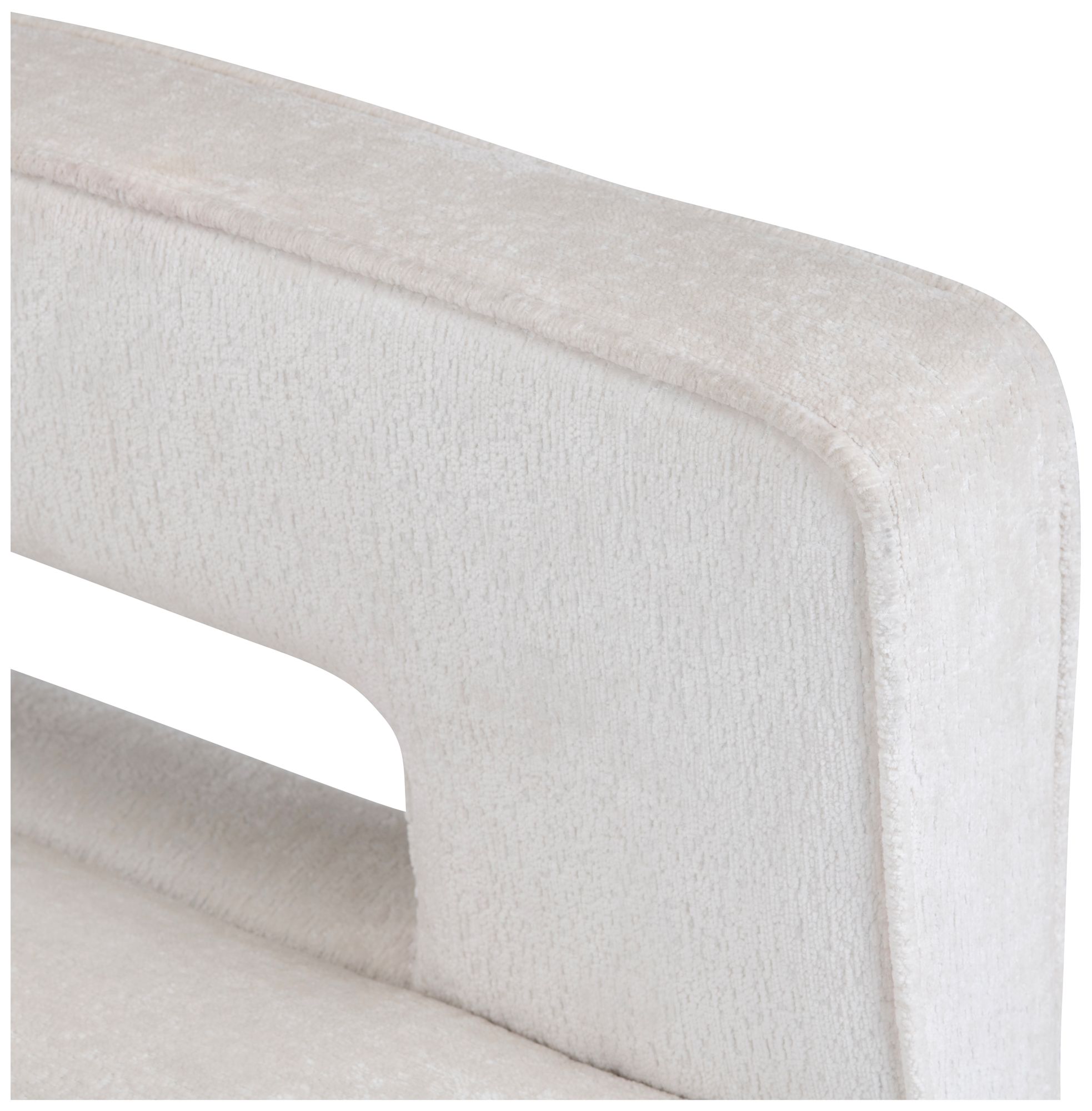 Image 3 White Upholstered Accent Arm Chair with Black Iron Frame more views