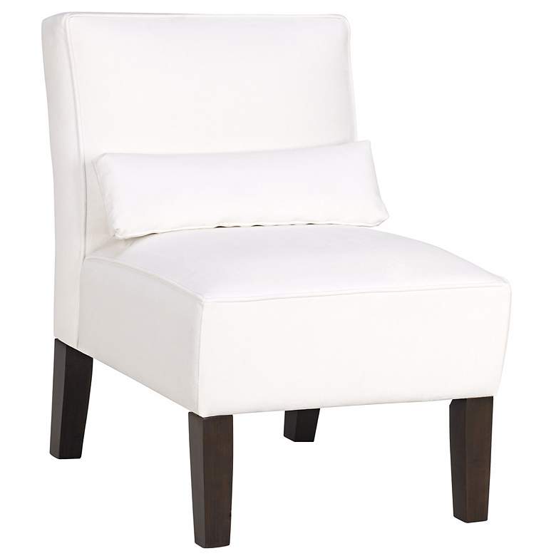 Image 1 White Velvet Armless Club Chair