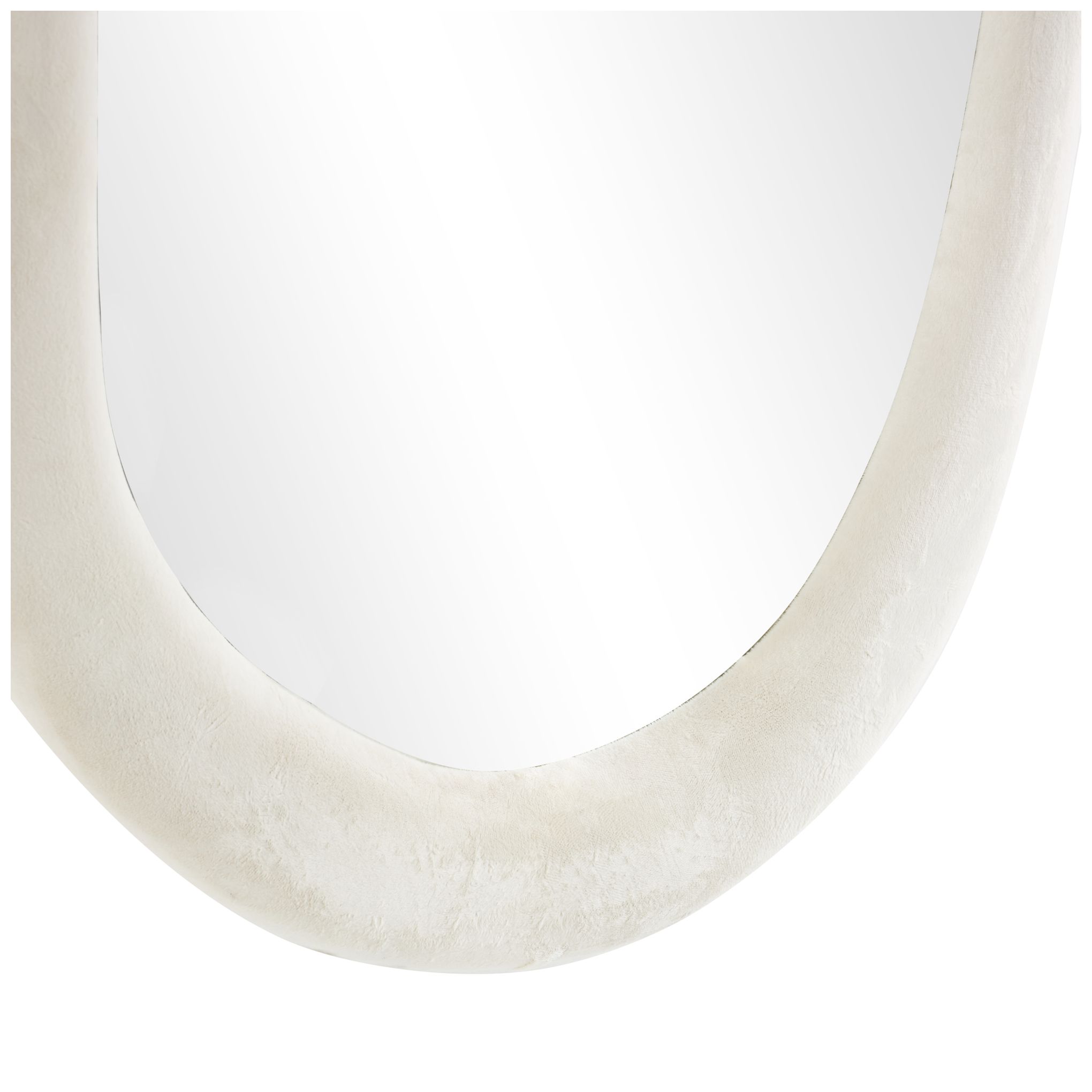 Image 3 White Velvet Modern Wall Mirror, 26" x 2" x 65" more views