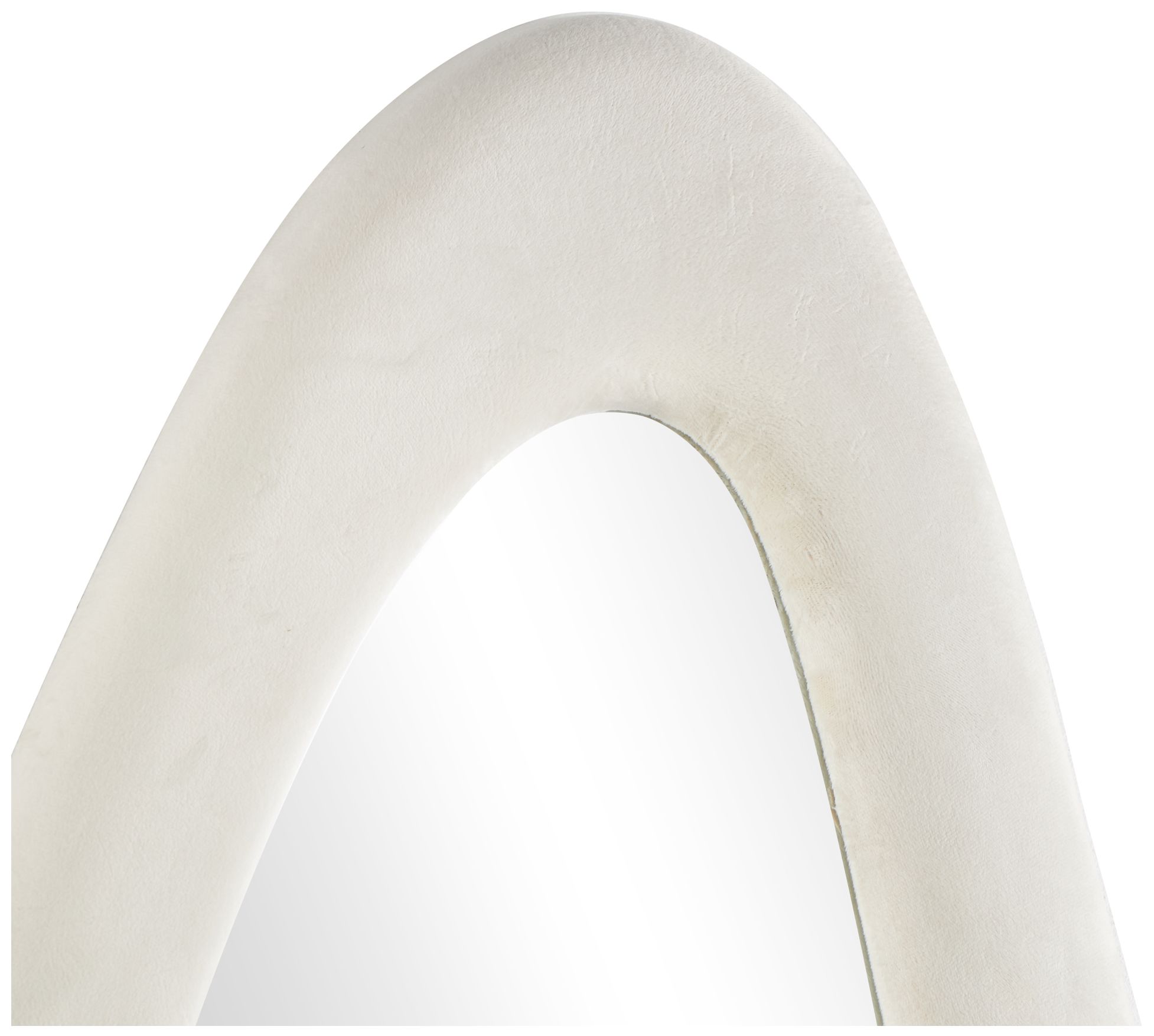 Image 4 White Velvet Modern Wall Mirror, 26" x 2" x 65" more views