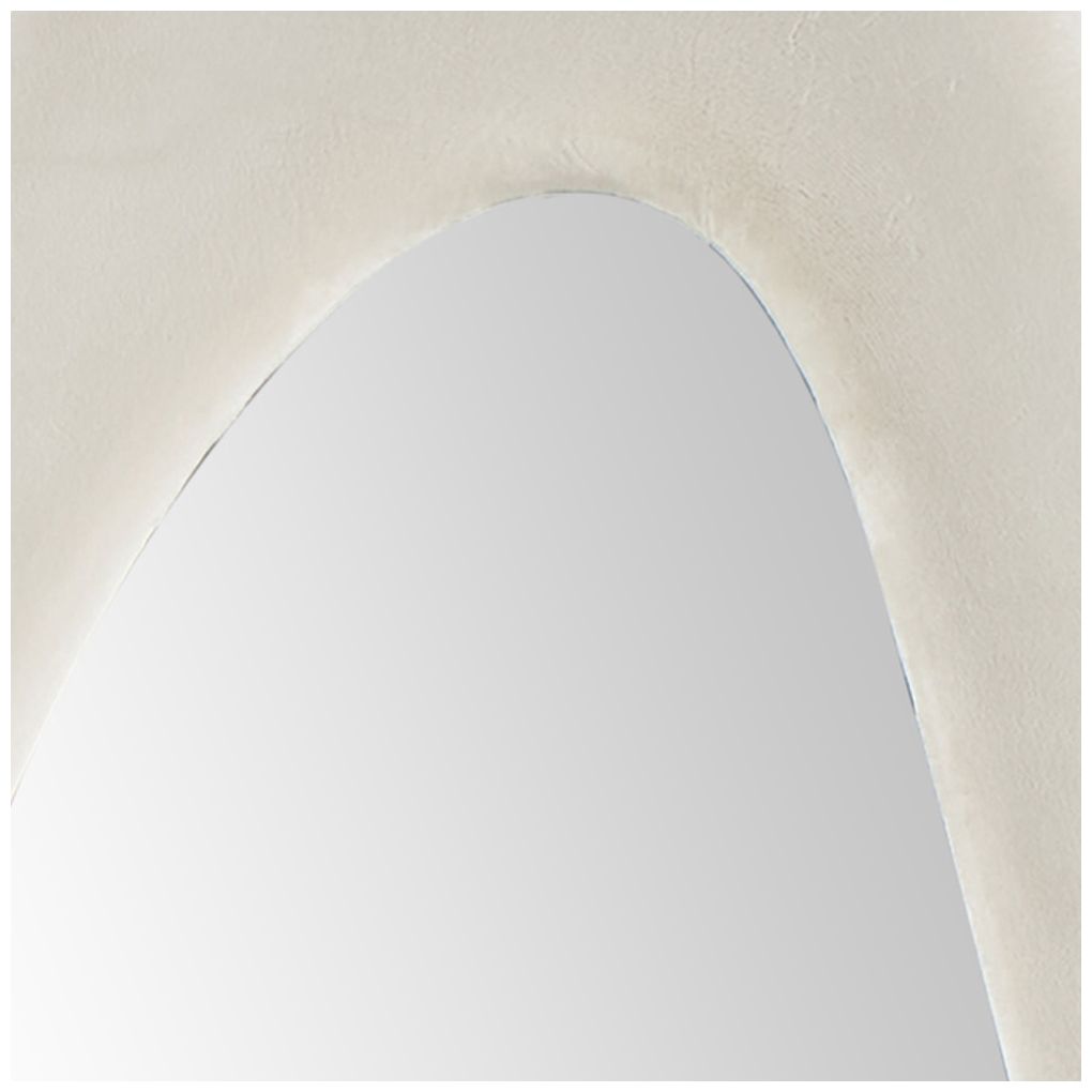 Image 5 White Velvet Modern Wall Mirror, 26" x 2" x 65" more views