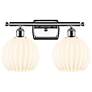 1_White Venetian 11" High Polished Chrome 2-Light Wall Sconce