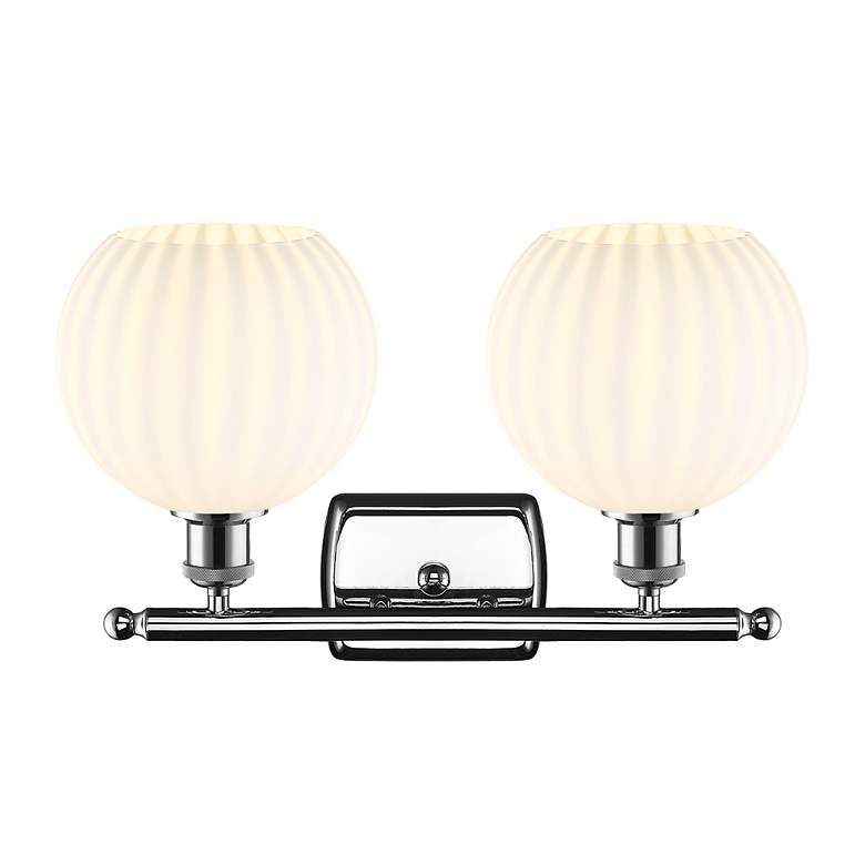 Image 2 White Venetian 11" High Polished Chrome 2-Light Wall Sconce more views