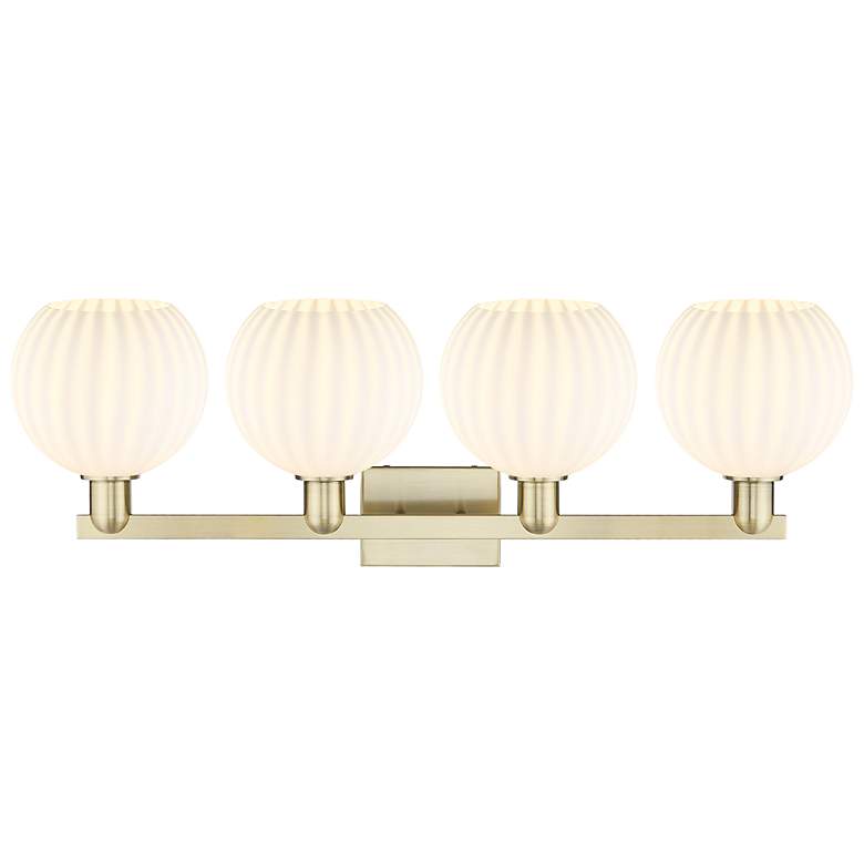 Image 2 White Venetian 12"H 4-Light Brass Vanity Light w/ White Venetian Shade more views