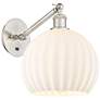 1_White Venetian 12"H Satin Nickel Adjustable Sconce w/ White Venetian Shade