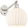 White Venetian 12"H Satin Nickel Adjustable Sconce w/ White Venetian Shade