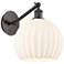 White Venetian 12" High Bronze Adjustable Sconce w/ White Venetian Shade