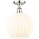 White Venetian 13 3/4" Wide Polished Chrome Ceiling Light