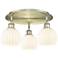 White Venetian 17 3/4"W Aged Brass 3-Light Ceiling Light