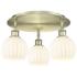White Venetian 17 3/4"W Aged Brass 3-Light Ceiling Light