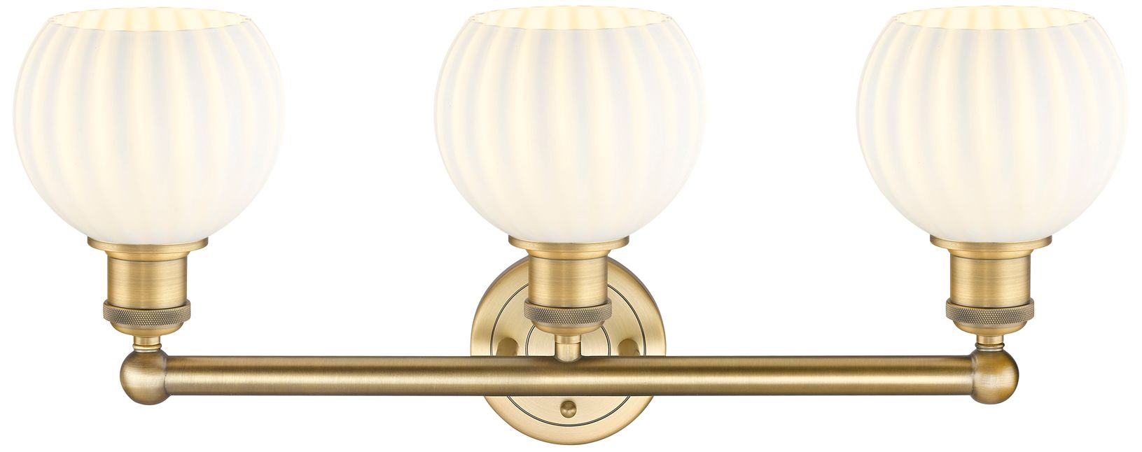 Image 2 White Venetian 24" Wide Brushed Brass 3-Light Bath Light more views
