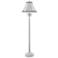 White Washed - Coastal Palm Floor Lamp With Woven Hex Rattan Shade
