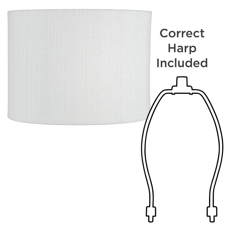 Image 5 White Weave Set of 2 Drum Lamp Shades 15x15x11 (Spider) more views