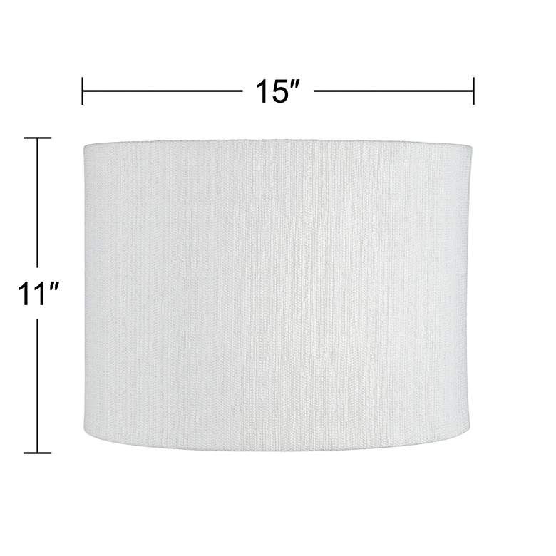 Image 6 White Weave Set of 2 Drum Lamp Shades 15x15x11 (Spider) more views