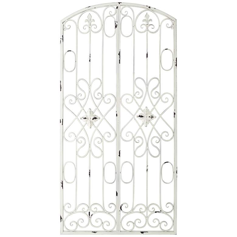 Image 1 White Window 47 1/4 inch High Metal Wall Art