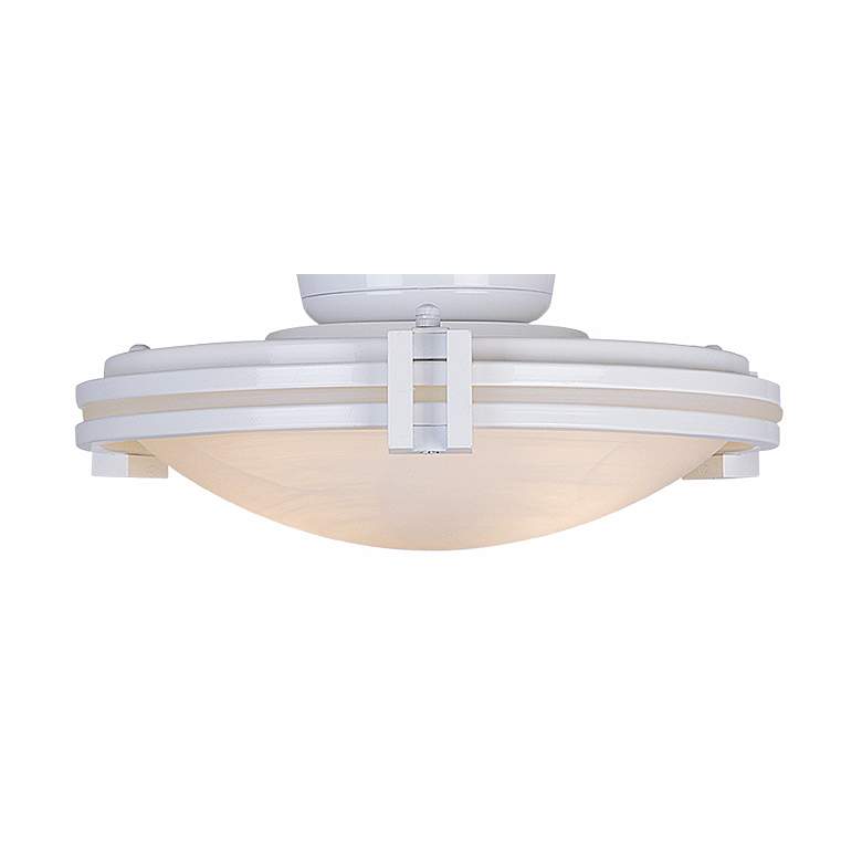 Image 1 White with Alabaster Glass Fan Light Kit