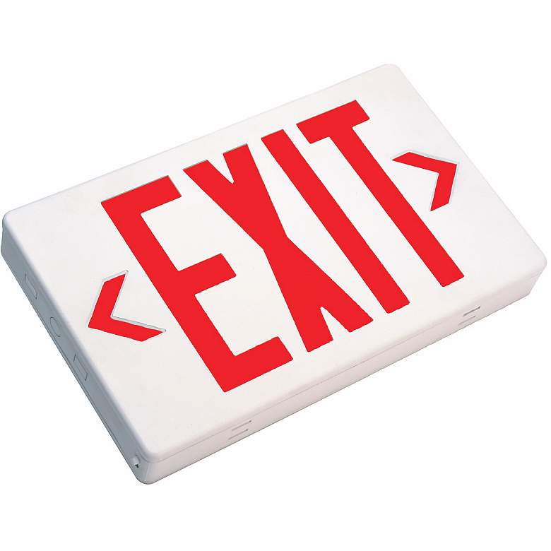 Image 1 White with Red AC Only LED Exit Sign