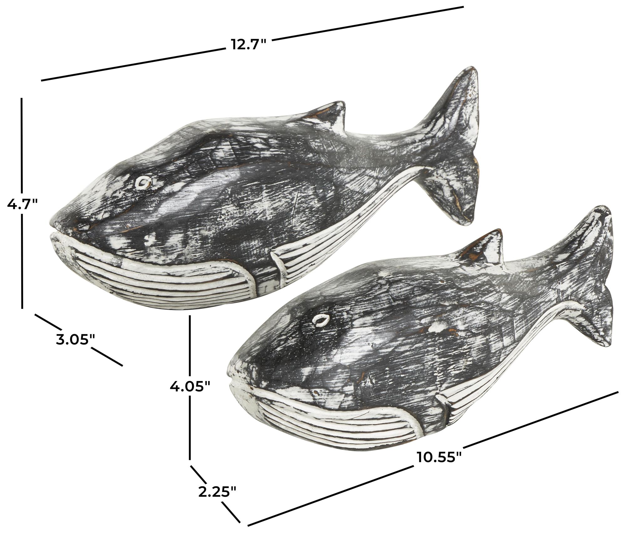 Image 7 White Wood Coastal Sculpture, S/2 13", 11"W more views