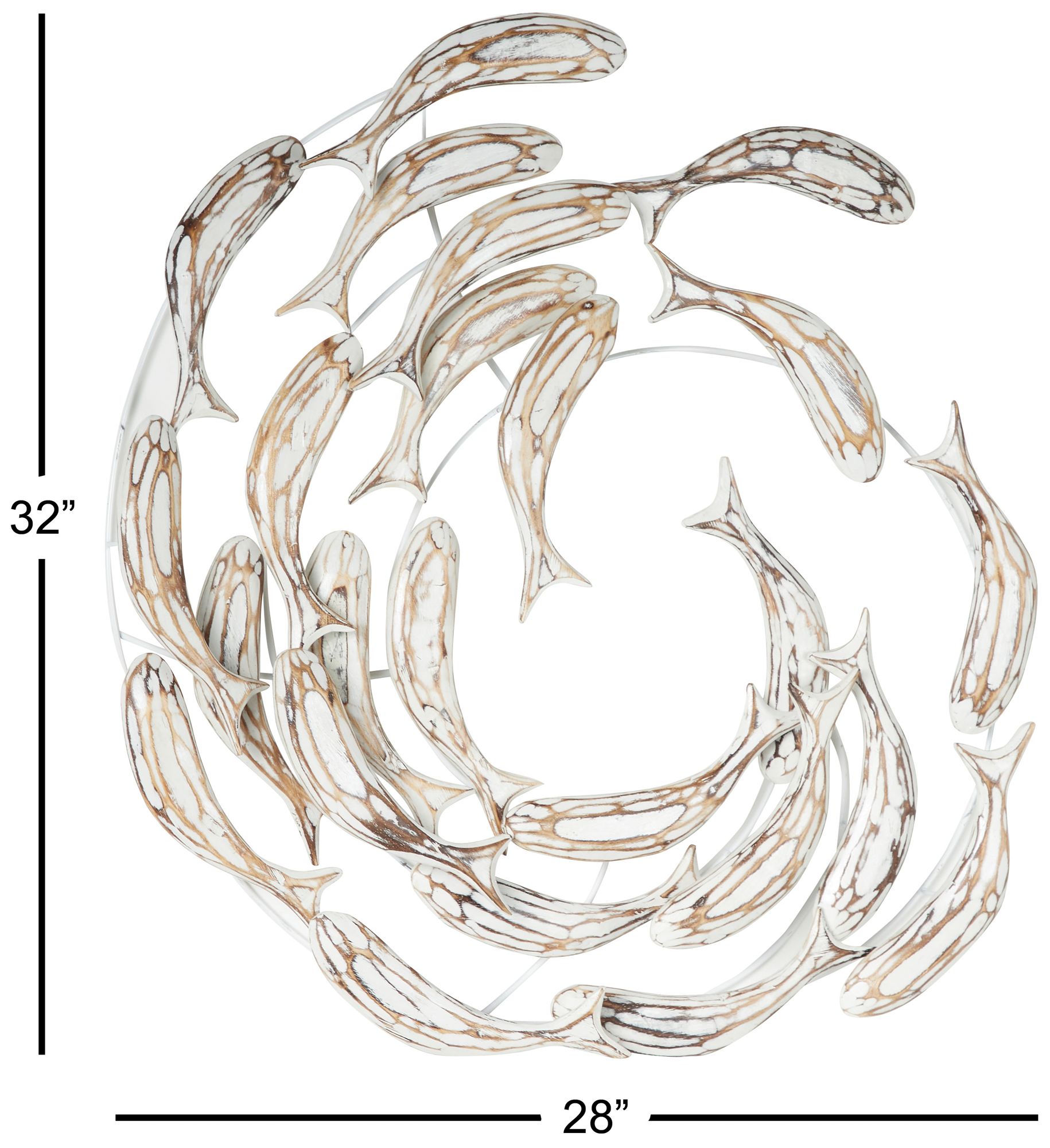 Image 7 White Wood Coastal Wall Decor, 28" x 5" x 32" more views