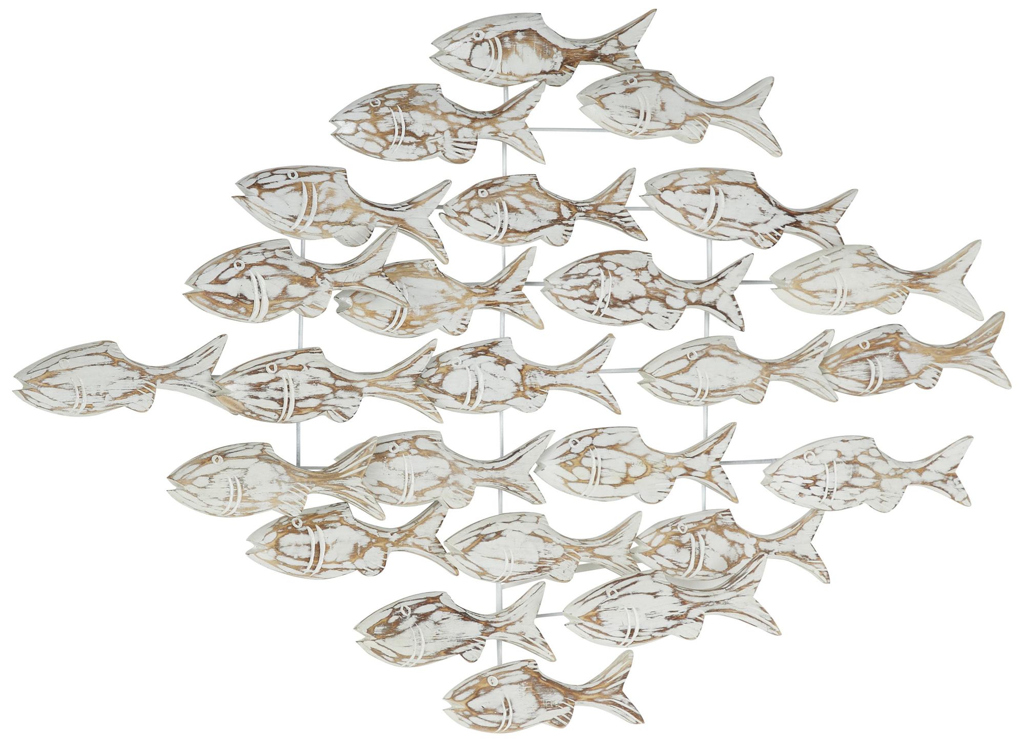 Image 2 White Wood Coastal Wall Decor, 37" x 5" x 26"