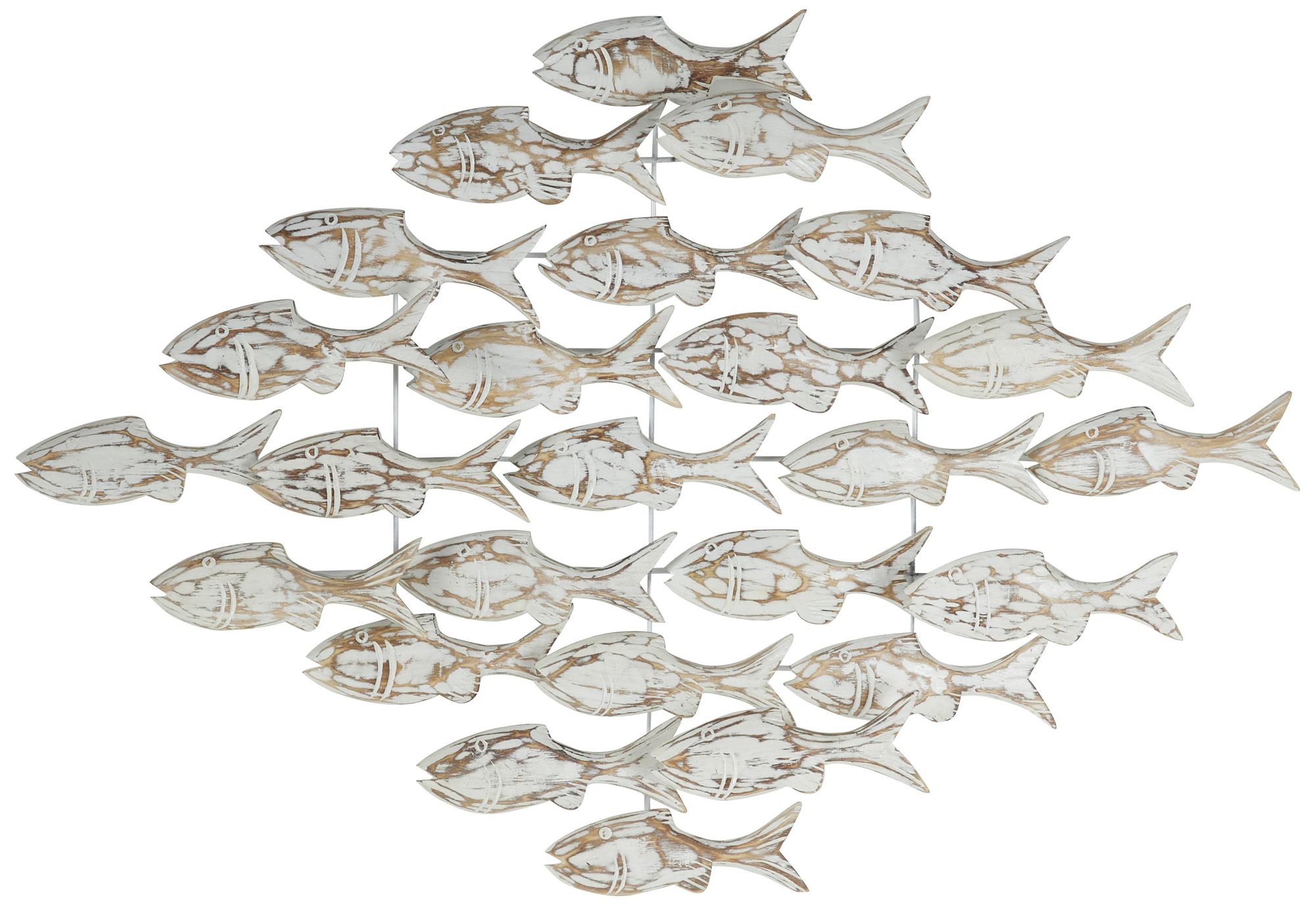 Image 6 White Wood Coastal Wall Decor, 37" x 5" x 26" more views