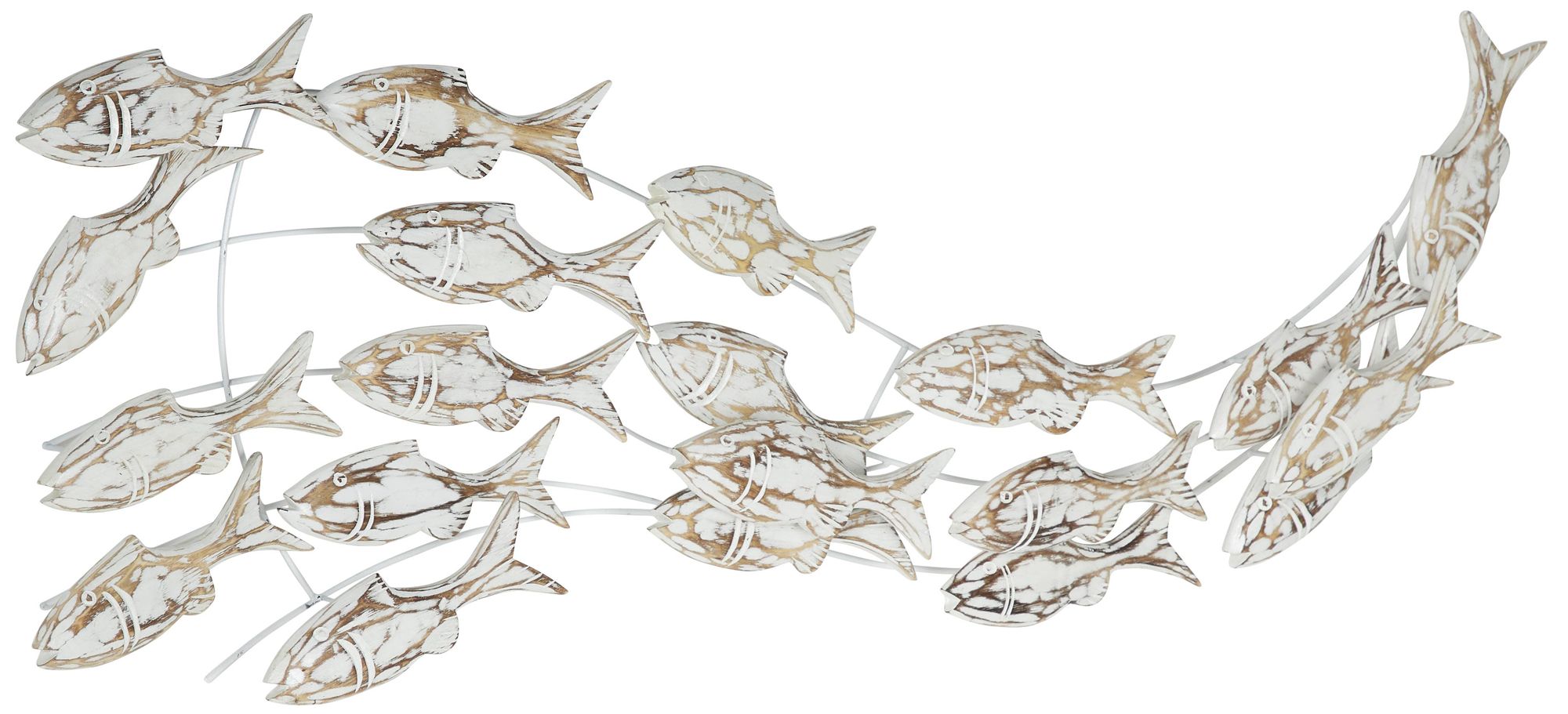 Image 2 White Wood Coastal Wall Decor, 45" x 5" x 17"