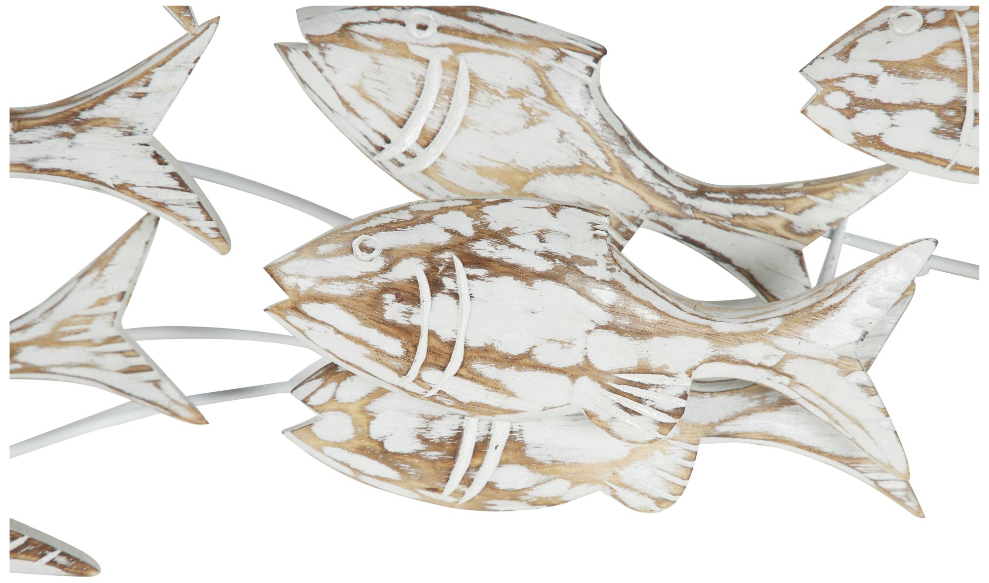 Image 4 White Wood Coastal Wall Decor, 45" x 5" x 17" more views