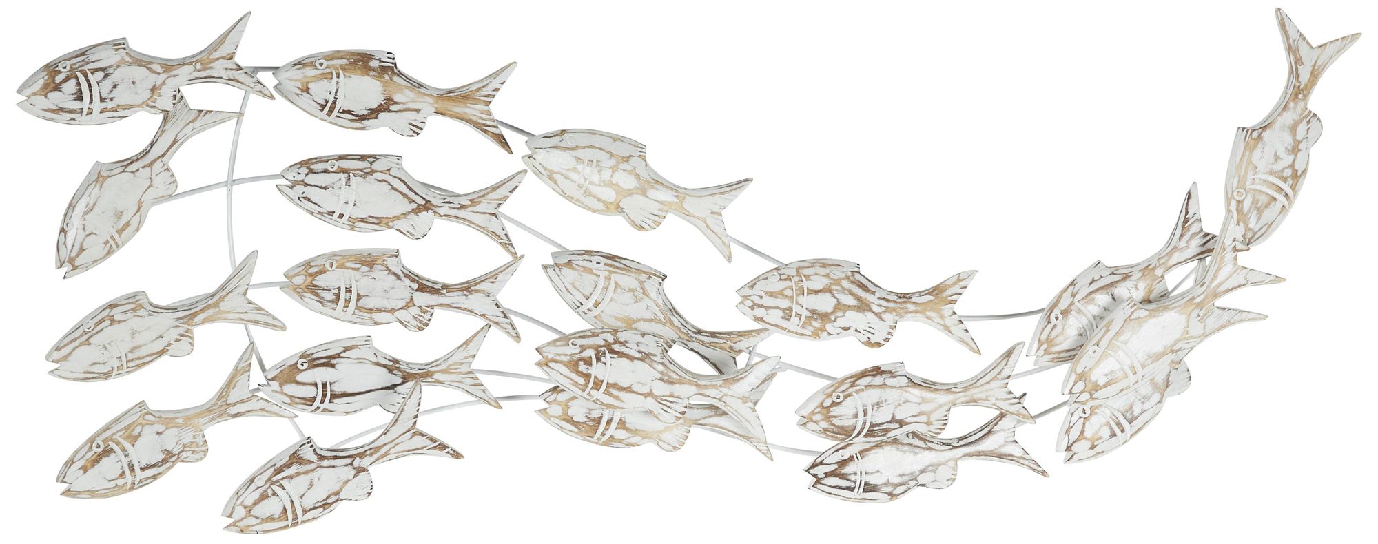 Image 6 White Wood Coastal Wall Decor, 45" x 5" x 17" more views