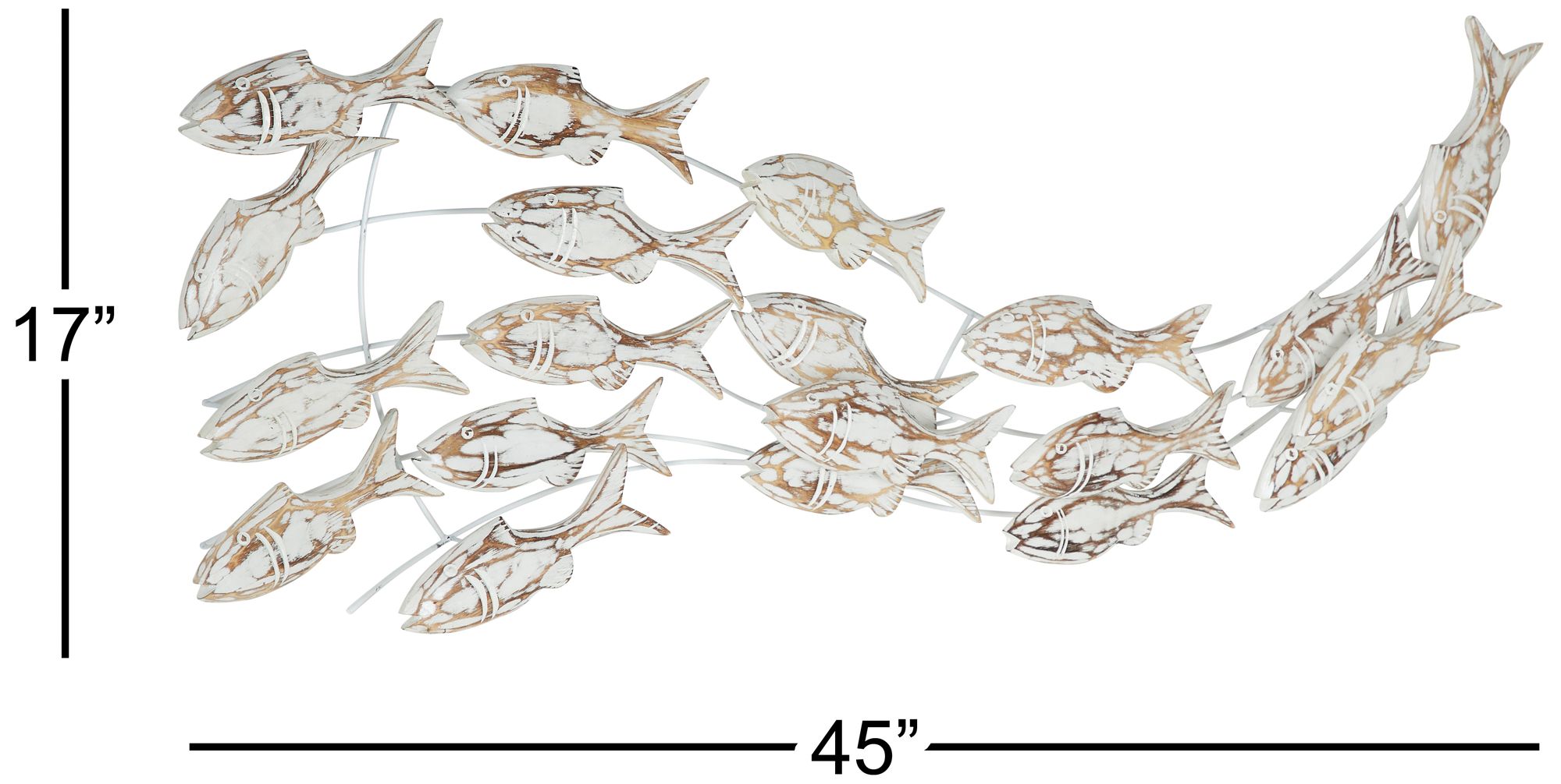 Image 7 White Wood Coastal Wall Decor, 45" x 5" x 17" more views