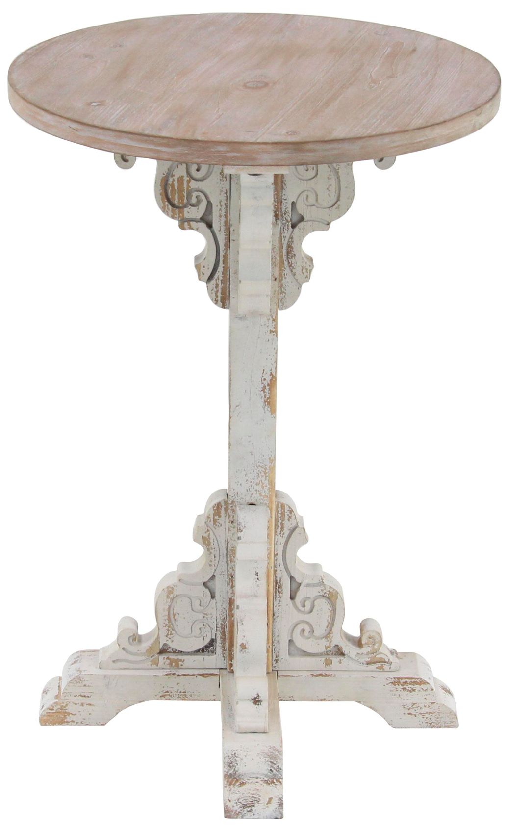 Image 5 White Wood Farmhouse Accent Table, 16" x 16" x 23" more views