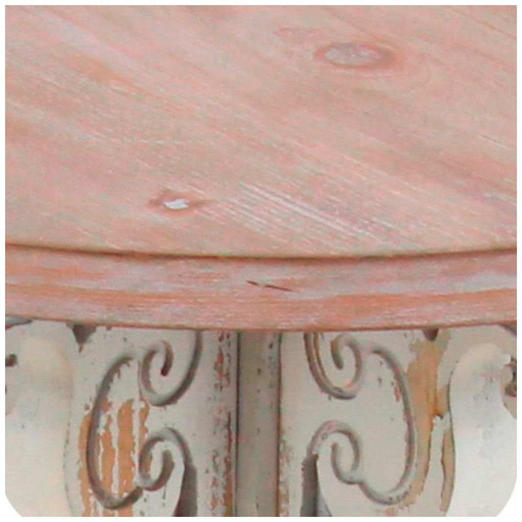 Image 7 White Wood Farmhouse Accent Table, 16" x 16" x 23" more views