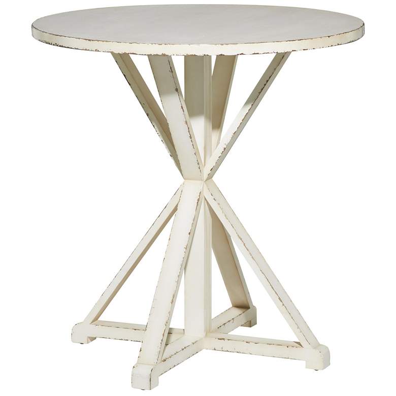 Image 1 White Wood Farmhouse Accent Table, 29" x 29" x 31"