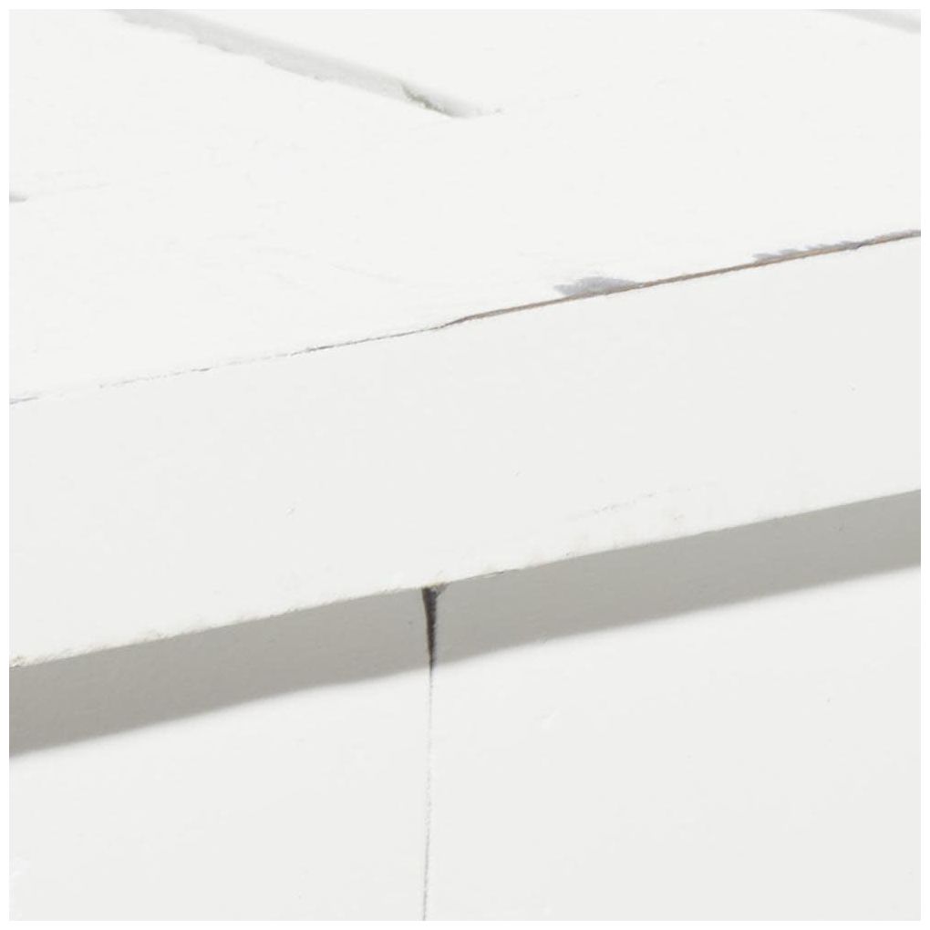 White Wood Farmhouse Bench, 63" x 12" x 18"