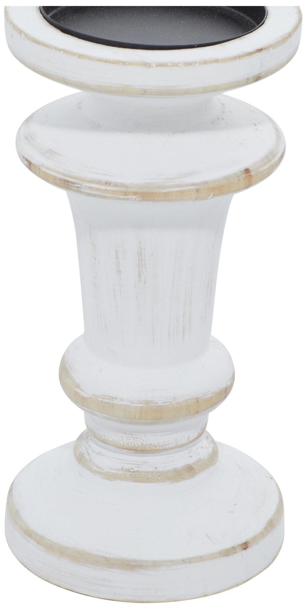 Image 3 White Wood Farmhouse Candle Holder, S/3 8", 6", 4"H more views