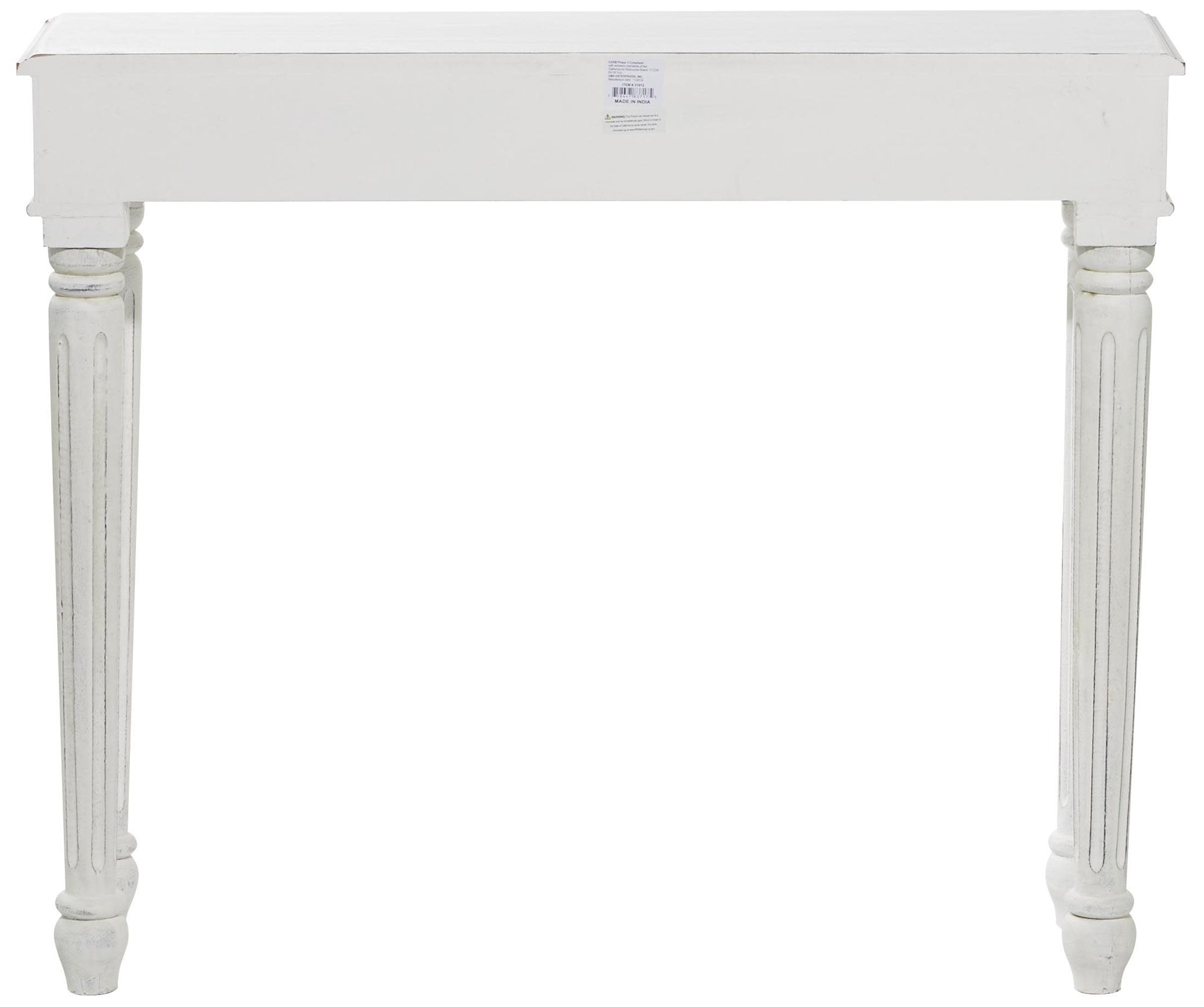 Image 5 White Wood Farmhouse Console Table, 36" x 12" x 30" more views