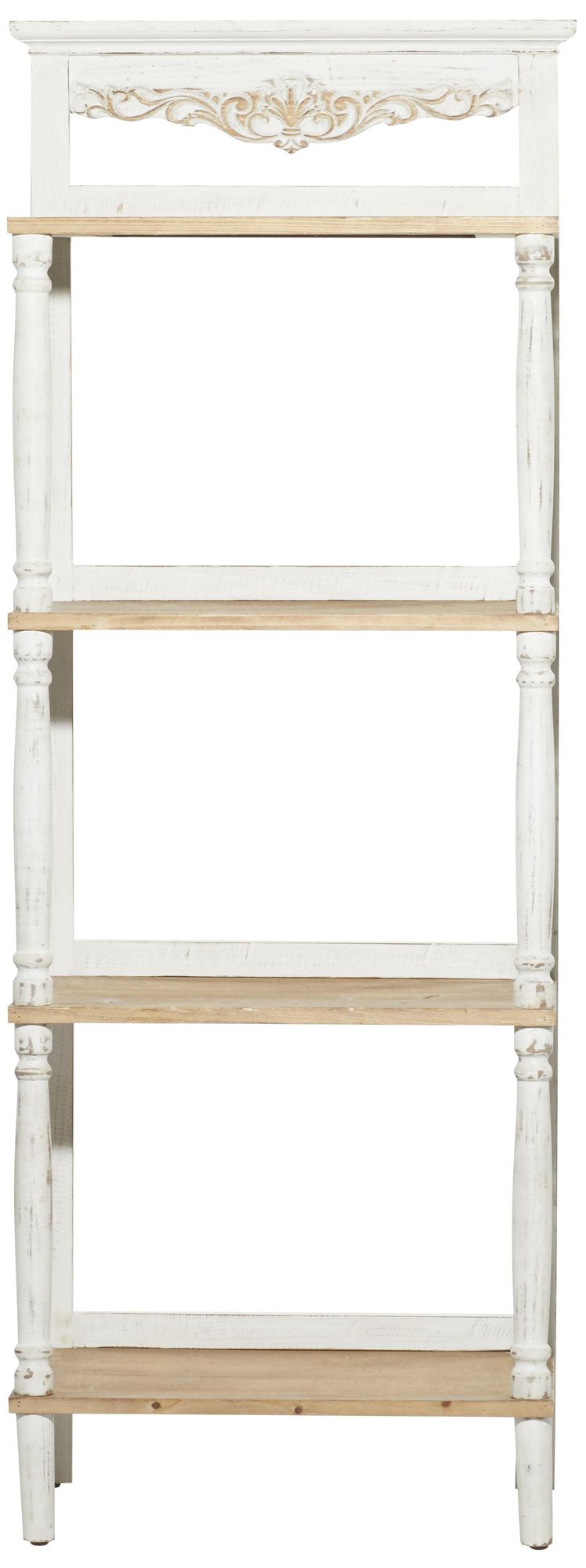 Image 6 White Wood Farmhouse Shelving Unit, 22" x 13" x 57" more views