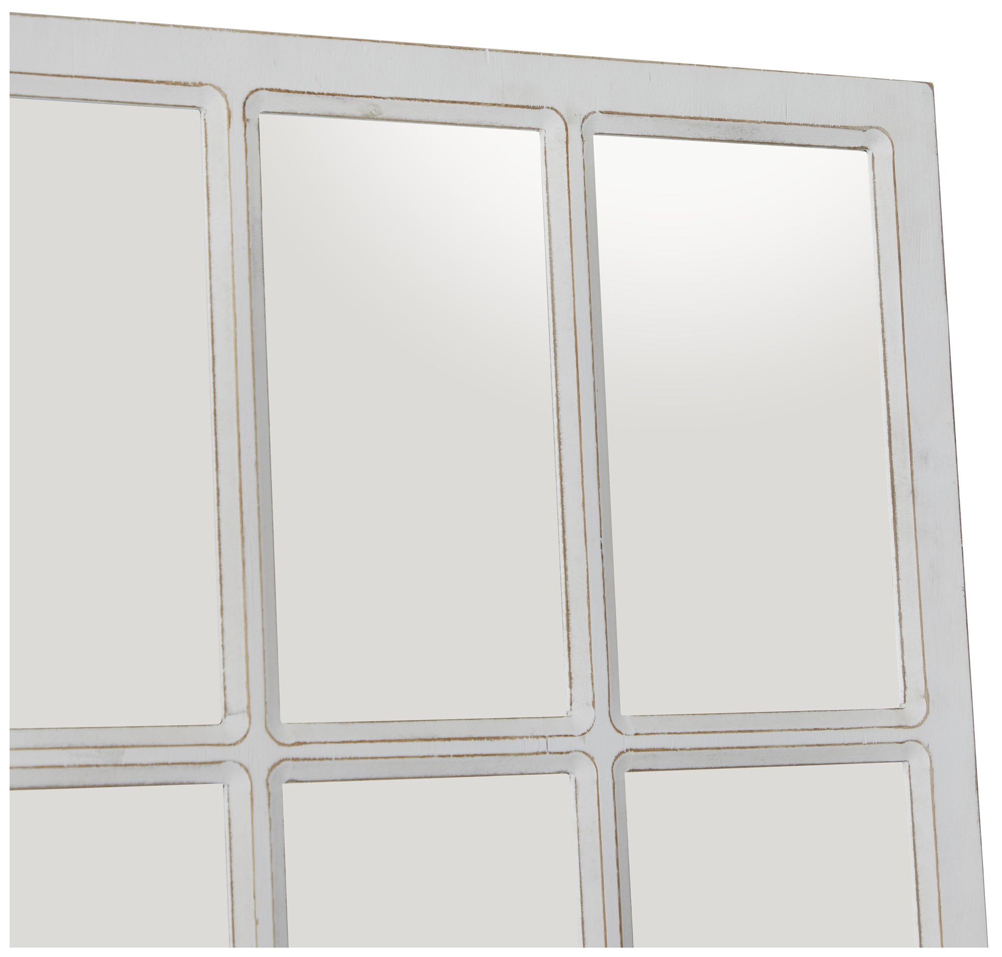 Image 2 White Wood Farmhouse Wall Mirror, 22" x 1" x 48" more views