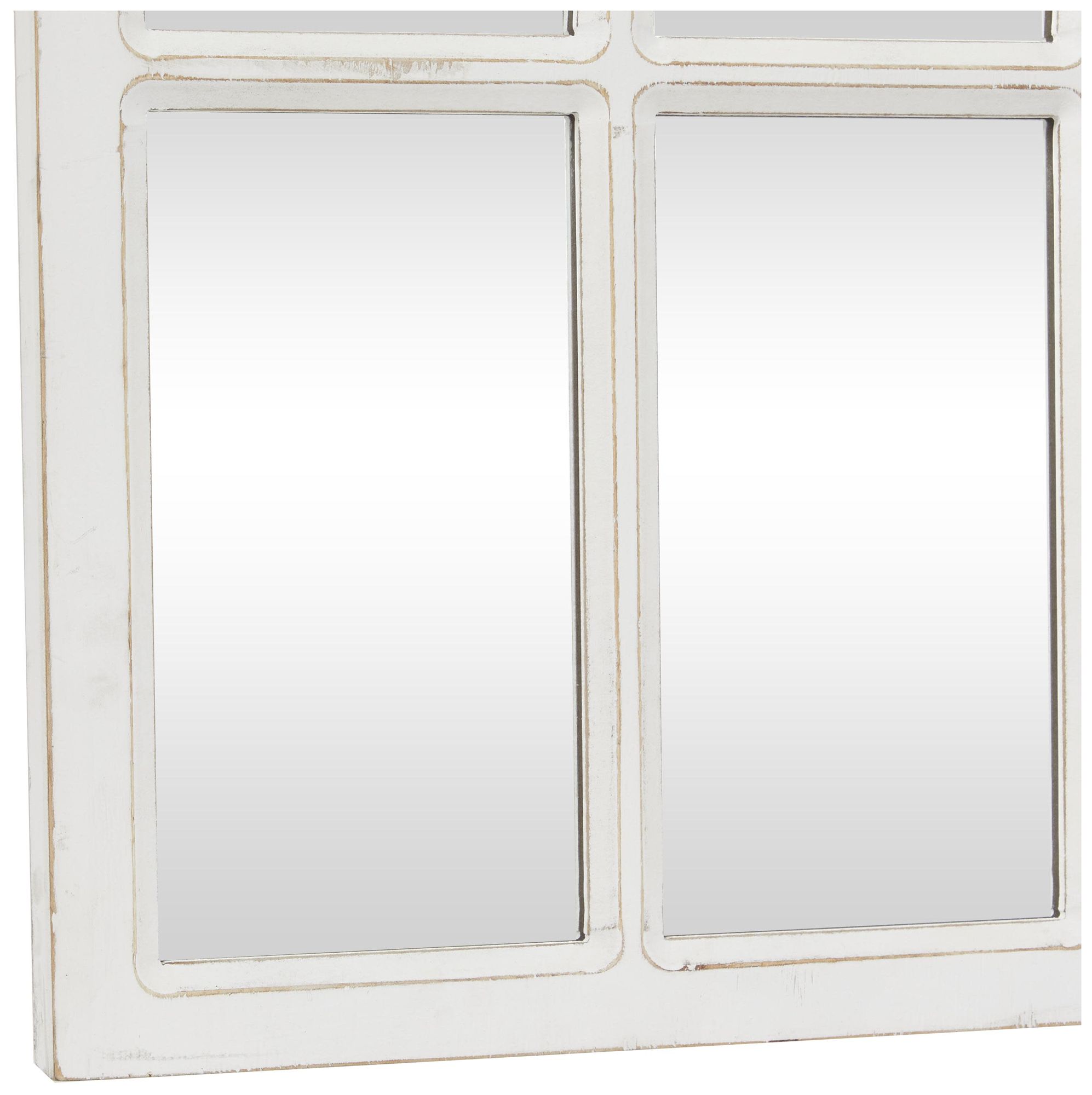 Image 3 White Wood Farmhouse Wall Mirror, 22" x 1" x 48" more views