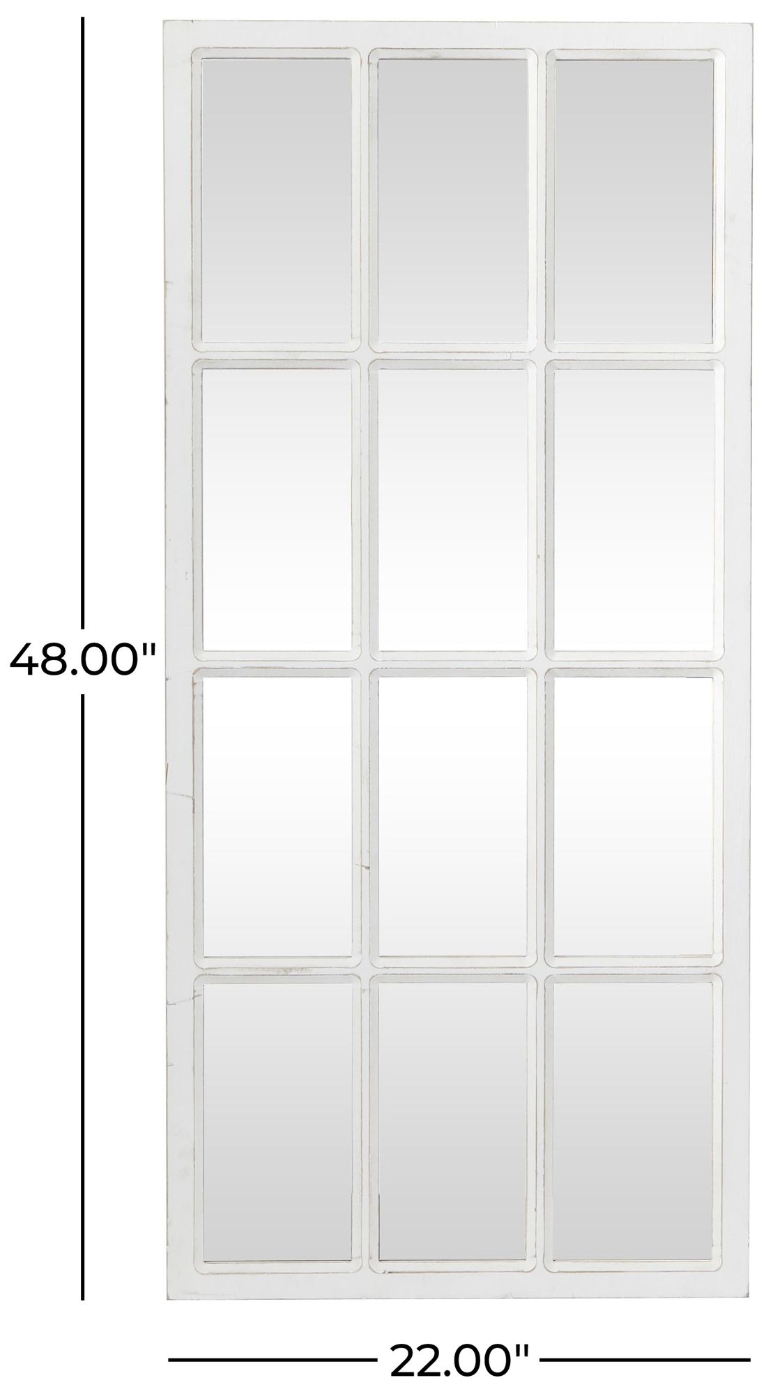 Image 7 White Wood Farmhouse Wall Mirror, 22" x 1" x 48" more views