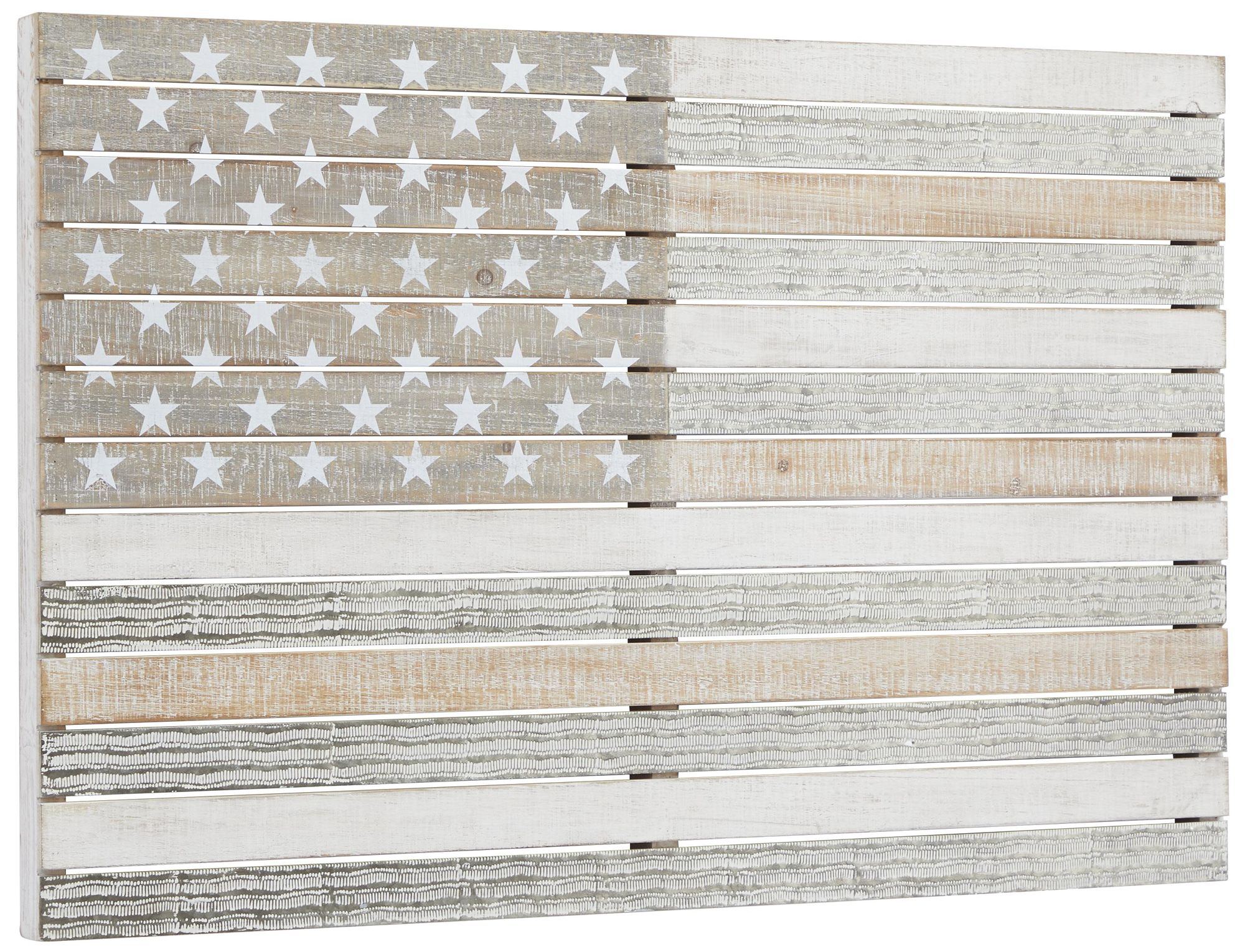 Image 6 White Wood French Country Wall Decor, 38" x 2" x 26" more views