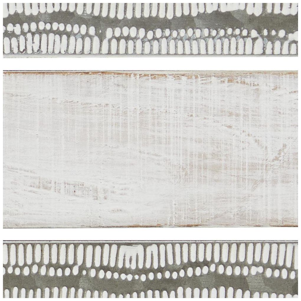 White Wood French Country Wall Decor, 38" x 2" x 26"