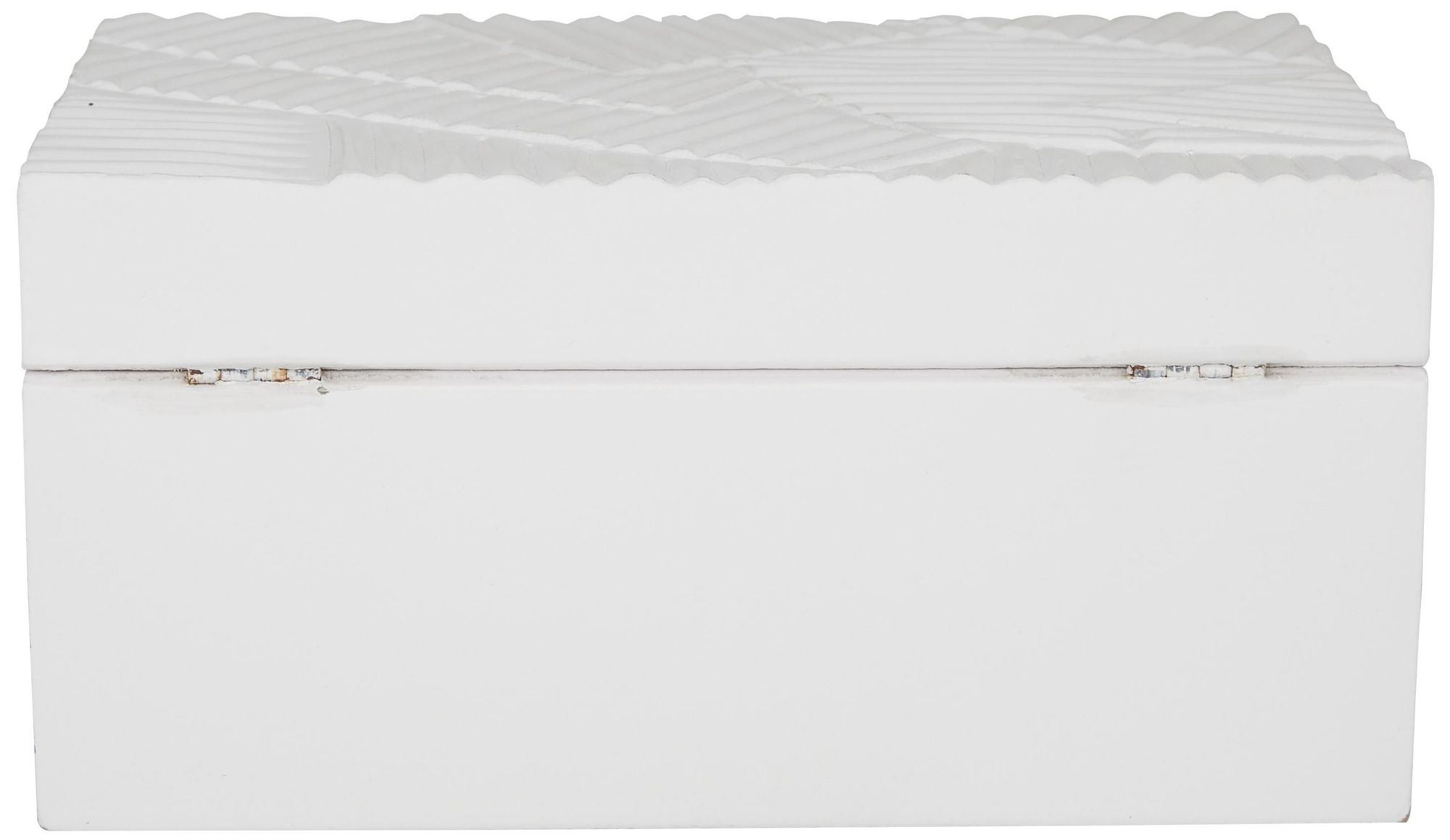 Image 4 White Wood Modern Box, S/3 12", 10", 9"W more views
