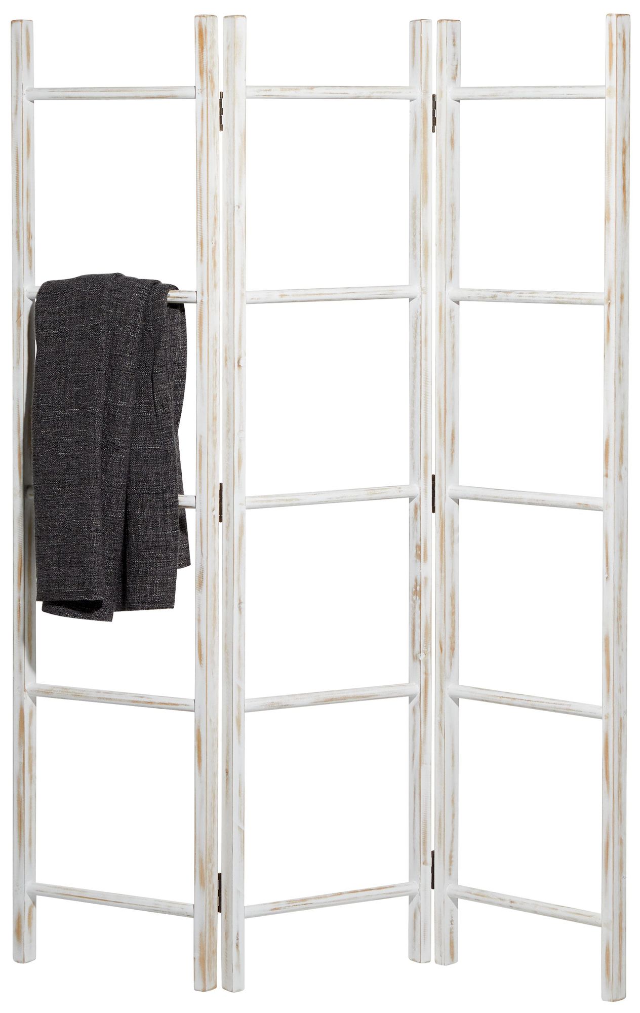 Image 2 White Wood Modern Ladder, 48" x 2" x 71"